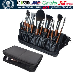 Tas Dompet Tempat Kuas Make Up Brush Kosmetik  Lipat Portable Kulit Makeup Brush Organizer Bag