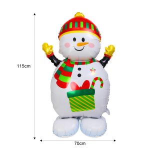 115cm Extra Large Standing Christmas Foil Balloon Snowman Gingerbread Man Santa Claus Balloon Christmas Decoration 2024 Kids Favor Gifts