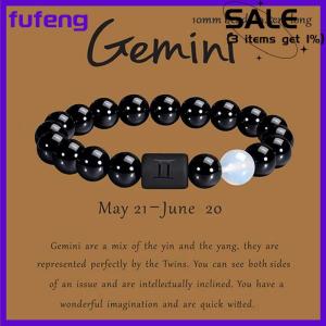 fufeng 12 Constellation Bracelet Homme Zodiac Bangles Creative Elastic Beaded Bracelet For Women Men Friendship Couple Jewelry Gifts
