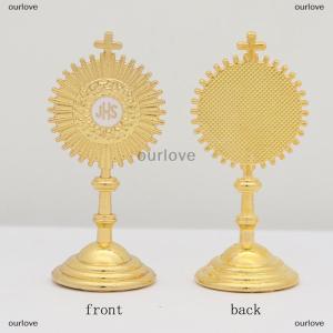 [COD] ourlove รูปปั้นคริสเตียนคาทอลิกสีทองรูปพระเยซูคริสต์ Hominum Salvator บ้านสำนักงานประดับโต๊ะรูปปั้นศาสนาของขวัญ