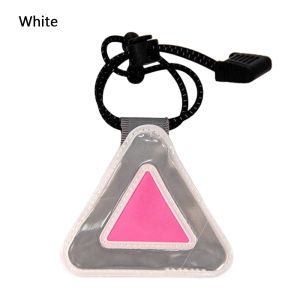 OUREAL 1Pcs Elastic Cord Reflective Triangle Sign with Spring Hook Safety Warning Hanging Tag Plastic Safety Clip for Backpack Kids School Bag