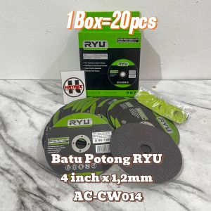 1Box 20pcs RYU Batu Potong Besi 4 x 1.2mm - Cutting Wheel 4 inch - Gerinda Potong AC-CW014