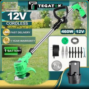 [24h Shipping]TEGATOK Mesin Rumput Bateri Grass Cutter Cordless Electric Grass Trimmer Lawn Mower with 20V/12V Makita Battery Blade Machine Metal Motor Stainless Tool