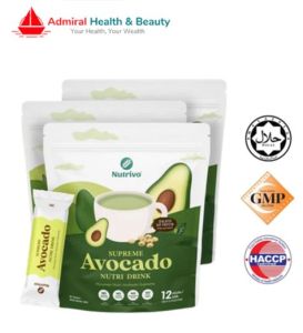 [3 Pack Bundle] Nutrivo Supreme Avocado Nutri Drink (30g x 12 sticks) with Multigrain and Isolated Soy Protein