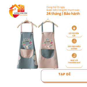 Tạp dề chống thấm nước đa năng tạp dề nhà bếp có túi tiện lợi dùng nấu ăn làm bếp