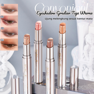 Three-Color Gradient Eyeshadow Stick Year-Round for Women Vibrant and Passionate Newbies Pearl Finish Long-Lasting Non-Fading