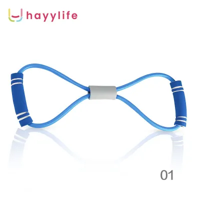 HAYYLIFE Tali Yoga Pilates Fitness Tali Elastis Stretching Alat Olahraga Stretch Rope Wanita Senam Gym HL-FBB645
