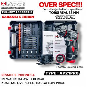 XAPR APR RAJA BOR CORDLESS BRUSHLESS TYPE AP12 pro series 10mm keyless auto lock mesin bor besi kayu driver sekrup drill Original Asli
