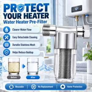 Water Heater Pre Filter Water Heater Filter Sediment Filter Rust Remover Washable Reusable Stainless Steel Mesh Water Purifier Shower Filter