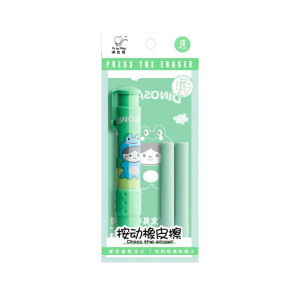 ZJT 1Pc Eraser Pen Shape Replaceable Core Student Stationery Correction Supplies Cute Press Retractable Eraser JTZ
