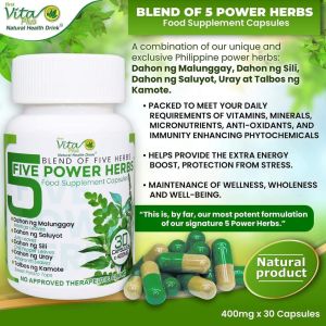 Blends of 5 Power Herbs Food Supplement Capsules
