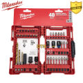 Bộ mũi vít đa năng 40 chi tiết SHOCKWAVE hãng Milwaukee | Bộ bắt vít, mũi khoan và đầu bắn tôn chuôi lục giác 6.35mm cho máy khoan bắt vít pin, mũi bắt vít 2 đầu 4 cạnh bake nam châm từ siêu cứng chống gỉ, chống tòe. 
