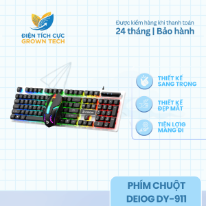 Combo bàn phím và chuột Deiog DY-911 thiết kế gaming cực chất có dây kết nối dễ dàng