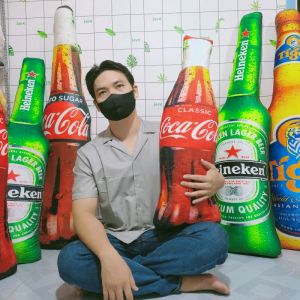 GỐI ÔM NGỦ CHO BÉ HÌNH CHAI BIA GỐI ÔM 3D CAO CẤP