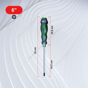Obeng KETOK Plus Minus Obeng Getok Magnet 6" 8" inch Gagang Fiber Karet WOIRX TOOL