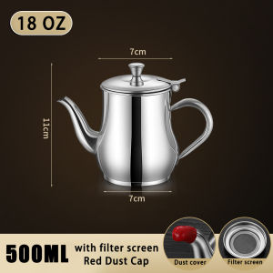 18/24/32/48oz Stainless Steel Oil Strainer Household Oil Container Kitchen Oil Filter Pot Oil Storage Bottle
