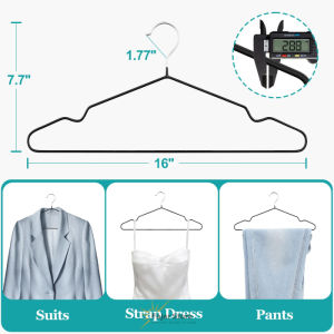 Heavy Duty Clothes Hangers Non-Slip PVC Coated Metal Hanger Space Saving Slim Design with Shoulder Groove