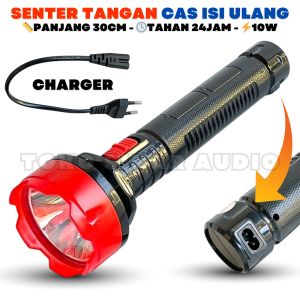 Senter Panjang 30cm Tahan 24Jam Cas Isi Ulang Charger CAHAYA CH-5010 Flashlight Senter Tangan 30cm