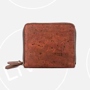 Corkor Vegan Cork Womens Square Wallet Zebra | RFID With Coin Pouch For Ladies Woman Small