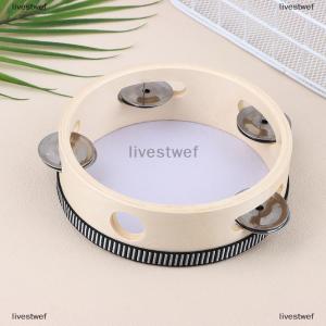 [COD] livestwef 1Pc 15cm Wooden Tambourine Drum Kids Handheld Drum Percussion Musical Instruments Toys For Children Educational Toys