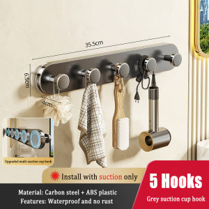 MEIDOO Suction Cup Door Back Hook No-Drill Bathroom Hook with Strong Load Bearing Capacity