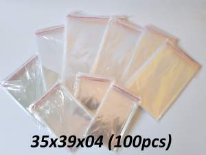 Plastik Seal OPP 35x39x04 (100 lembar) / Plastik Lem 35 x 39 x 04 Bening Rekat Kaos Baju Kemeja Celana Jaket
