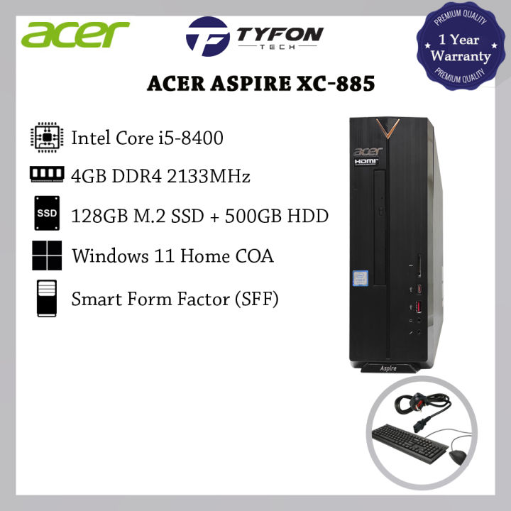 Acer Aspire XC-885 i5-8400 4GB DDR4 RAM 128GB SSD + 500GB