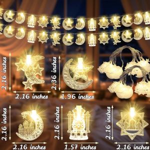 3/5/12M Outdoor LED Star Moon String Light Solar Castle Lantern Ramadan Light Muslim Party Eid Muslim Party Eid Decor Light