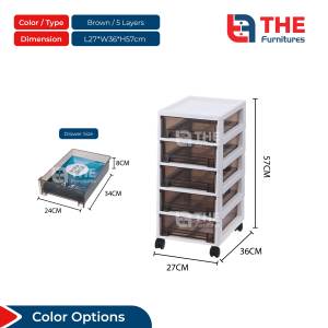 THE L27cm (5-10 Layers) Versatile Movable Office Home Trolley Drawer Storage Cabinet With Wheels