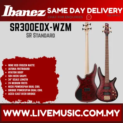 Ibanez SR300EDX 4-String Bass Guitar Cosmic Blue Frozen Matte / Ice Frozen Matte ( SR300EDX-CZM / SR300EDX-BZM )