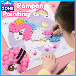 Diamond Painting Craft Kit Pom Pom Mosaic Art Set Creative Learning Fine Motor Activity Gift Ready