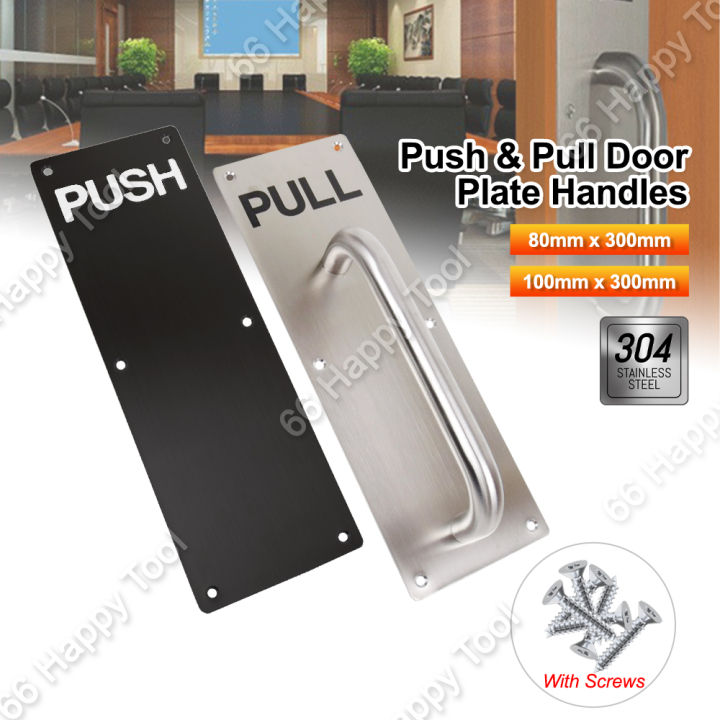 Stainless Steel Push and Pull Door Handles Set Ready Stock Entrance Door Plate Handle Pemegang