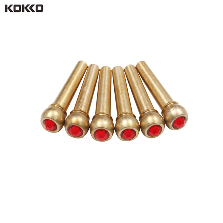 thumbnail image 2 of BOXOB 6pcs Acoustic Guitar Bridge Pins, Brass Guitar String 2 of 10