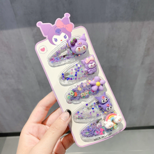 mitch " 5PCS/Set Children Hair Accessories Sequined Glitter Style Hair Clip Bangs Hair Side Clip Cartoon Hair Accessories