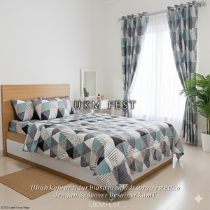 Bedcover Set Motif Emelly Murah Promo Bonus Tas & Sprei 1 Set Size 90100120140160180200