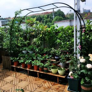 ซุ้มไม้เลื้อย 18mm (สีขาว-สีเขียวเข้ม) ซุ้มเหล็กโค้ง-เหลี่ยม ประกอบ 3 ชุด สำหรับสวนสวยงาม ซูมงานแท่ง ซูมกู้หลาบเลื้อย แข็งแรง