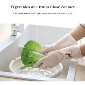 Womens Dishwashing Gloves Rubber Kitchen Washing Vegetables Housework and Durable Thin Waterproof