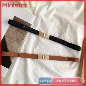 Ministar Da Dây thắt lưng cho phụ nữ ăn mặc áo sơ mi tráng trang trí phụ kiện eo con dấu đàn hồi Vàng khóa thời trang tất cả các trận đấu mỏng vành đai