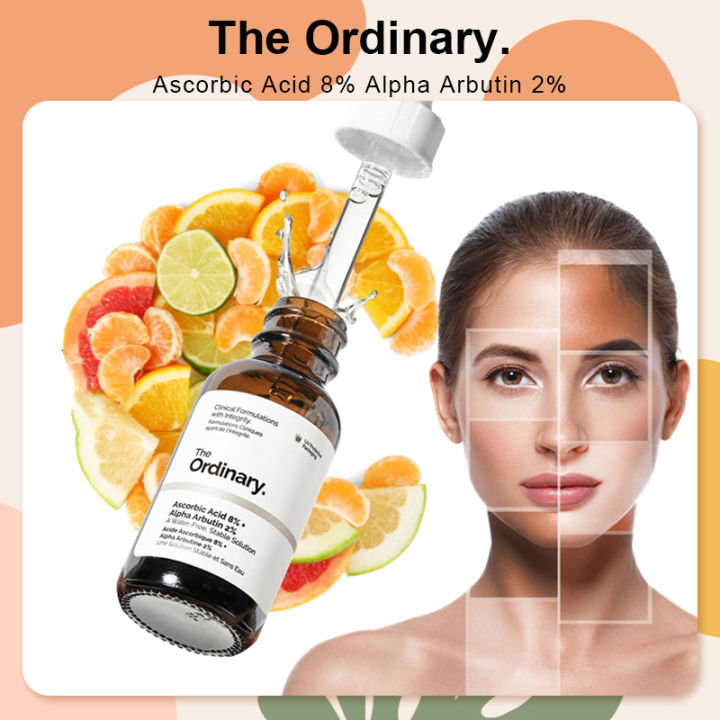 The Ordinary Ascorbic Acid 8% + Alpha Arbutin 2% face serum brightening ...