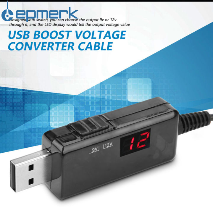 Lepmerk USB to DC Boost Cable Router Step up ตัวแปลงแรงดันไฟฟ้า 9 V/12 ...
