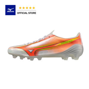 【100% Authentic 】Mizuno Alpha III Elite FG Firm Ground Soccer Cleat Football WHITE-LAVA ORANGE