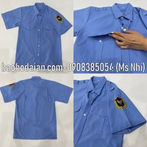 Áo bảo vệ tay ngắn màu xanh dương chât vải kate ford thấm hút mồ hôi