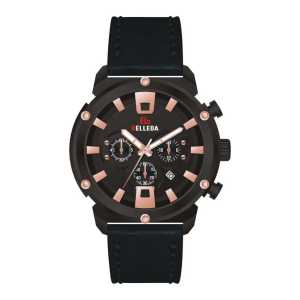 jam tangan pria Belleda 9057 Kulit Original Chronograph Tanggal Aktif