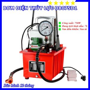 Bơm Điện Thủy Lực DB075D1 - Công Suất 750W - 1 Vòi Van Từ - Bình Dầu 7L - Bảo Hành 12 Tháng
