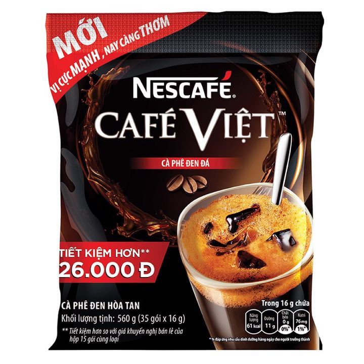 Combo 5 10 12 bịch Cà phê Việt đen đá Nescafe Cafe Việt hòa tan 2in1 (1 ...