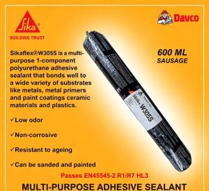 Sika Sikaflex w305s Black Multi-Purpose Polyurethane Sealant 600ML Weatherproof Joint Adhesive Windshield Metal & PVC