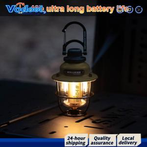 LED Outdoor Vintage Camping Light Stepless Dimming Portable Ambient Lights Type-C Rechargeable 30h Max Runtime for Outdoor Garden Street Path Lawn