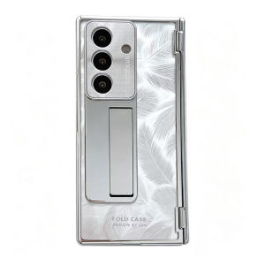Plating Shockproof Hinge Protection Case For Samsung Galaxy Z Fold 8 7 6 Fold8 5G Bracket Stand Holder With Screen Cover