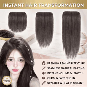 Womens Invisible Hair Extension Piece Fluffy Synthetic Natural Wig Hair Volume Enhancing Wigs 10/20/30CM Long Straight Hairpiece Traceless Hair Root Pads