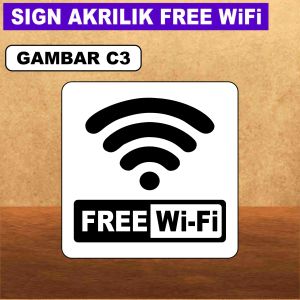 Papan Akrilik Tanda Free Wifi Untuk Warung Cafe